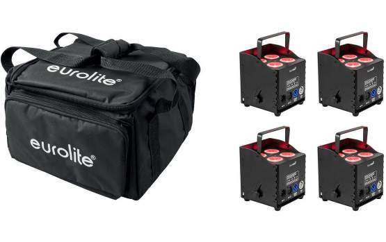 Eurolite Set 4x AKKU UP-4 QCL Spot QuickDMX MK2 + Soft-Bag 