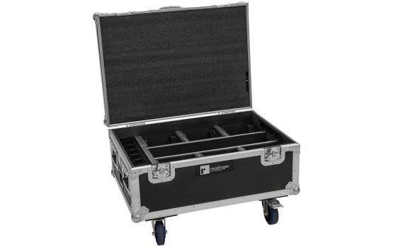 Roadinger Flightcase 6x AKKU IP TL-3 QCL Trusslight CRMX mit Ladefunktion und Rollen 