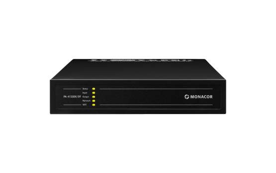Monacor PA-4125DX/DT Dante-fähiger 4-Zonen-Multifunktionsverstärker, 4 x 125 W, 2 x 250 W 