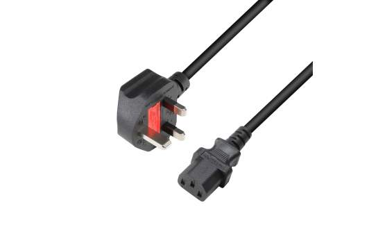 Adam Hall 8101 KB 0150 GB - Netzkabel BS1363/A - C13 1,0mm² 1,5m UK 