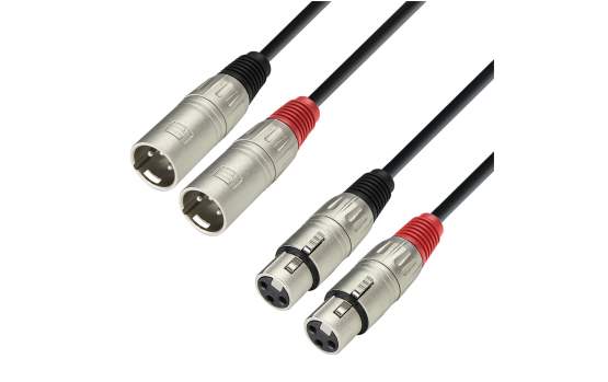 Adam Hall Cables K3 TMF 0600 - Audiokabel 2 x XLR Stecker auf 2 x XLR Buchse, 6 m 